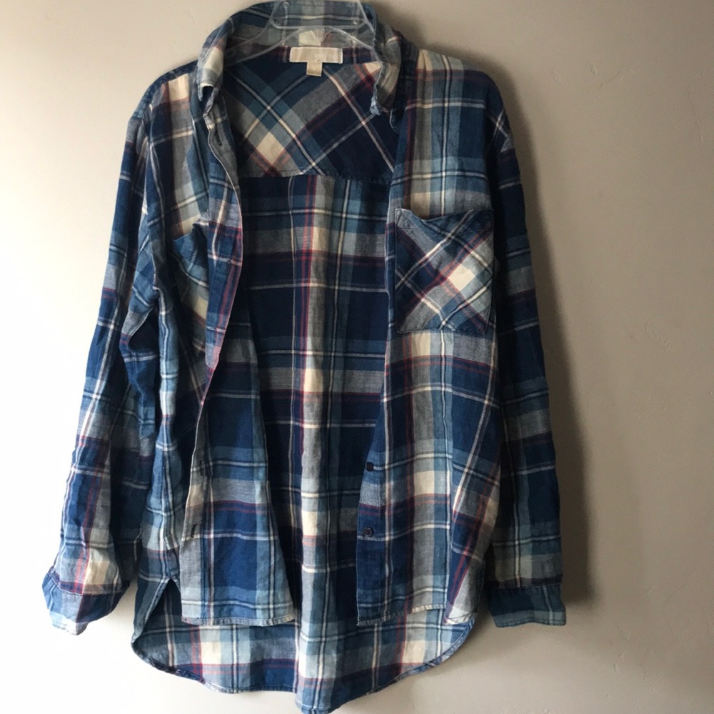Blue, Red, and White flannel
